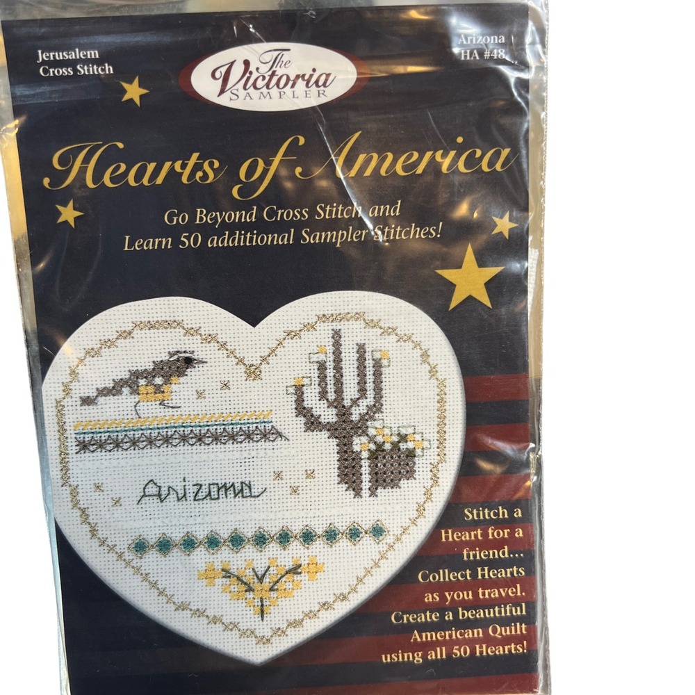 Victoria Sampler Hearts of America Arizona Cross Stitch Kit‎ New
